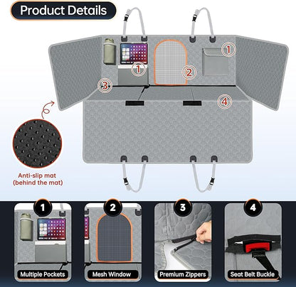 Senose Dog Car Seat Cover for Back Seat