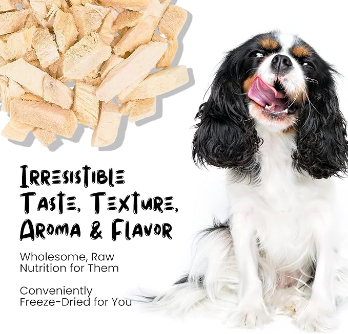 Freeze Dried Chicken Treats for Cats & Dogs -1LB Big Bag Single Ingredient Chicken Breast All Natural Grain-Free, High Protein, Made in USA - Perfect for Training, Topper