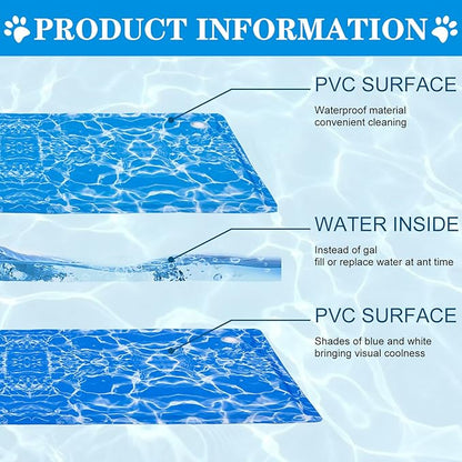 Dog Cooling Mat Portable Water Injection Pet Cooling (18.89X35.43Inch)