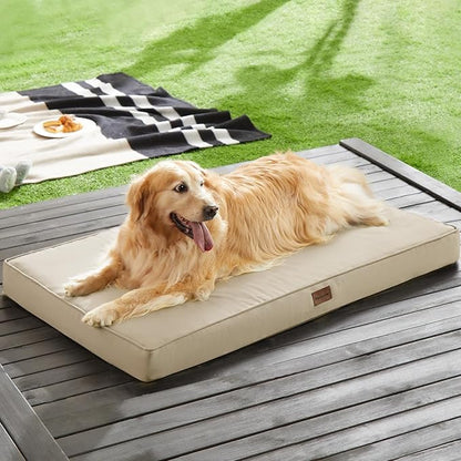 BFPETHOME Outdoor Dog Beds for Large Dogs (30 x 20in, Beige)