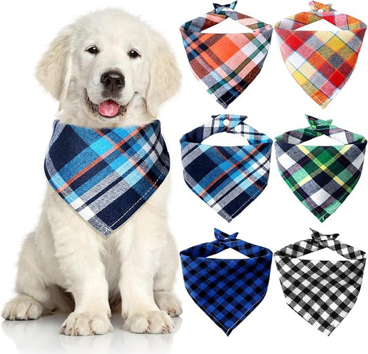 Christmas Dog Bandanas 6 Pieces Style,16.1 Inch)