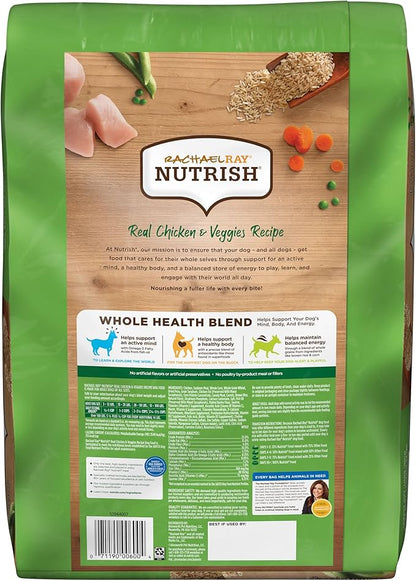 Rachael Ray Nutrish Premium Natural Dry Dog Food, Real Chicken & Veggies Recipe, 14 Pounds