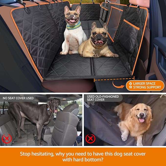 iBuddy Dog Back Seat Extender Hard Bottom Dog 400LB Protect