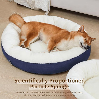 Love's cabin Round Donut Cat and Dog Cushion Bed 30in Pet