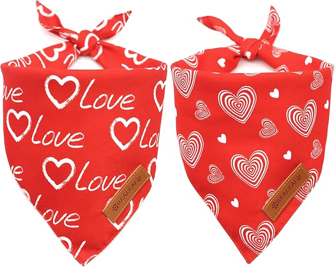 Realeaf Love Dog Bandanas 2 Pack