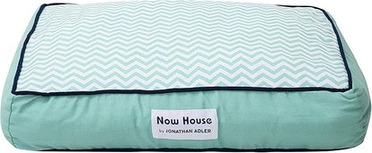 Now House for Pets by Jonathan Adler Teal Chevron Dog Bed 22x17x5 inches, 25lbs)