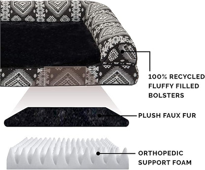 Furhaven Orthopedic Dog Bed for Large Dogs w/ Removable Bolsters & Washable Cover 95 lbs