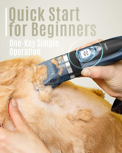 oneisall Dog Shaver Clippers Low Noise Rechargeable Cordless Electric Quiet Hair Clippers Set for Dogs Cats Pets