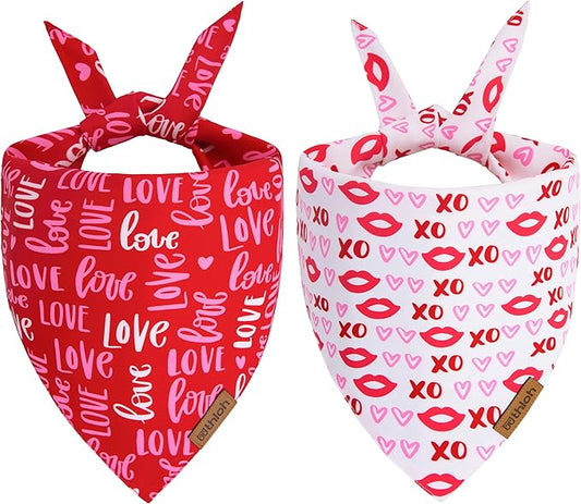 Valentines Day Dog Bandana 2 Pack