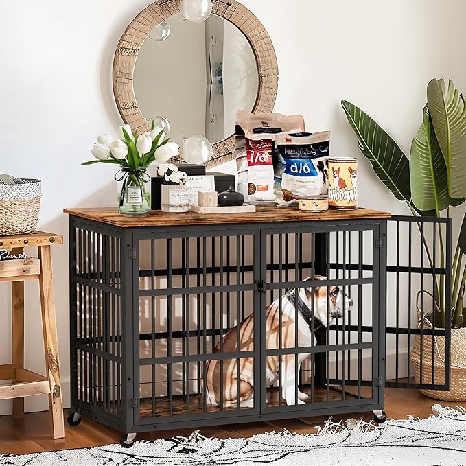 NicBex Dog Crate Furniture 38.4" L