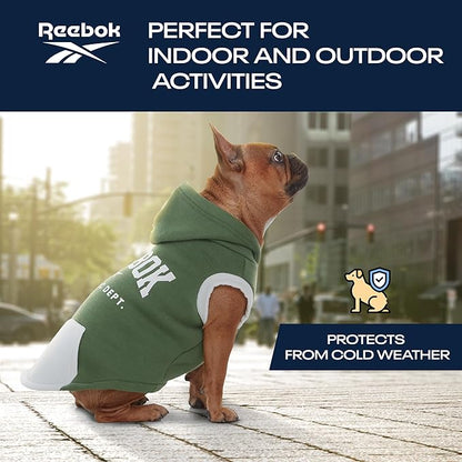 Reebok Dog Hoodie – Fleece Dog Sweater with Leash Hole