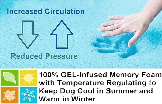 Dogbed4less Premium Orthopedic Memory Foam Pet Bed for Extra Large Dogs 55"X47"X4", Brown