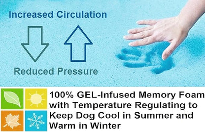 Dogbed4less Premium Orthopedic Memory Foam Pet Bed for Extra Large Dogs 55"X47"X4", Brown