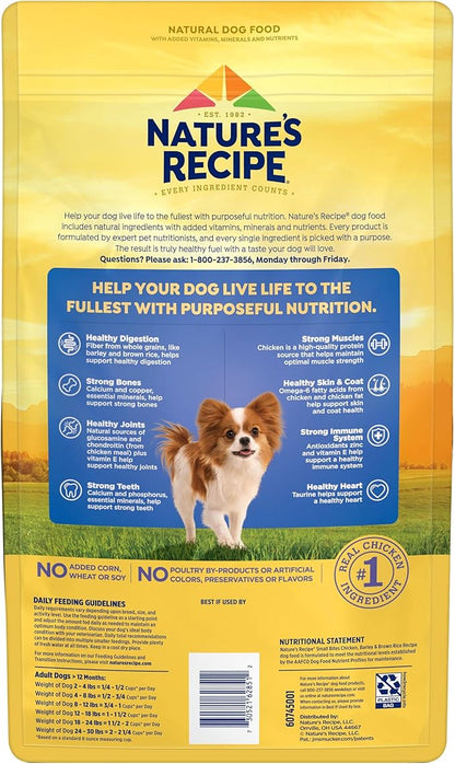 Nature′s Recipe Small Bites Chicken, Barley & Brown Rice Recipe Dry Dog Food, 4 lb. Bag