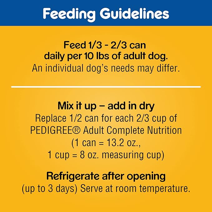 PEDIGREE CHOPPED GROUND DINNER Adult Canned Soft Wet Dog Food Variety Pack, Filet Mignon Flavor and With Beef, 13.2 oz. Cans (Pack of 12)