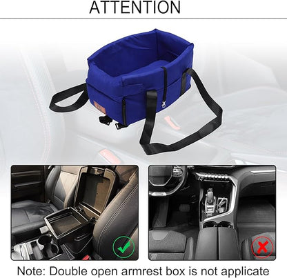 X AUTOHAUX Dog Car Seat Adjustable Straps Portable for Medium Small Sized Puppy Cat Seat Pets Soft Non Slip Bottom Travel Bed Blue