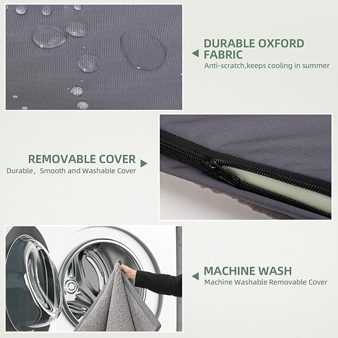 Dog Crate Bed Pad Mat Reversible (Cool&Warm) with Removable Washable Cover 47x29 Inch,