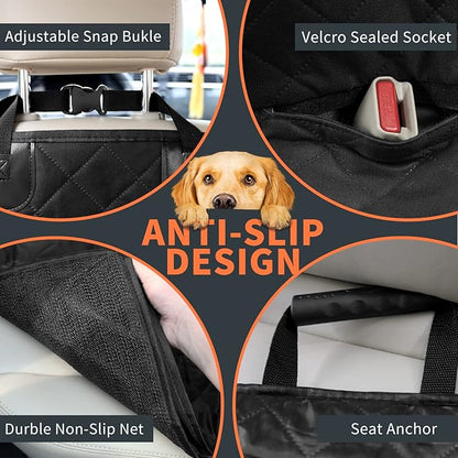 IVY&LANE Dog Car Seat Cover for Back Seat 2-in-1 Waterproof