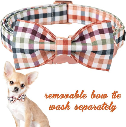 Unique Style Paws Cotton Dog Collar with Bow