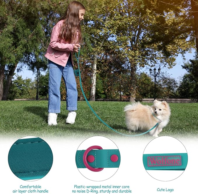 Waterproof Dog Leash Carabiner Leash for Dogs Soft 6ft*25mm*2.5mm Viridian