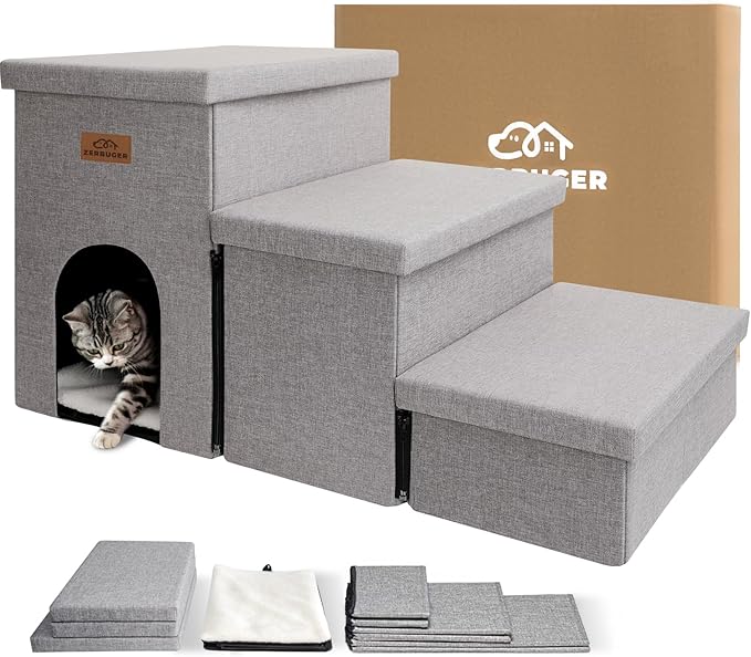 Dog Stairs 17.5"H, Folding 200 lbs 3 Steps