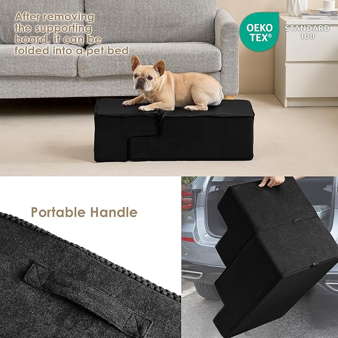 EHEYCIGA Dog Stairs for Bed 18”H 4-Step Dog