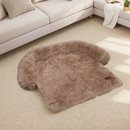 Calming Dog Bed Fluffy Plush Dog Mat for Furniture Protector with Removable Washable Cover for Large Medium Small Dogs and Cats (Small(35x31x5)