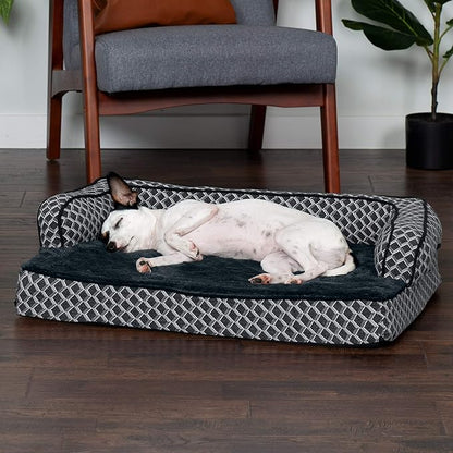 Furhaven Orthopedic Dog Bed for Medium/Small Dogs w/ Removable Bolsters & Washable Cover 35 lbs