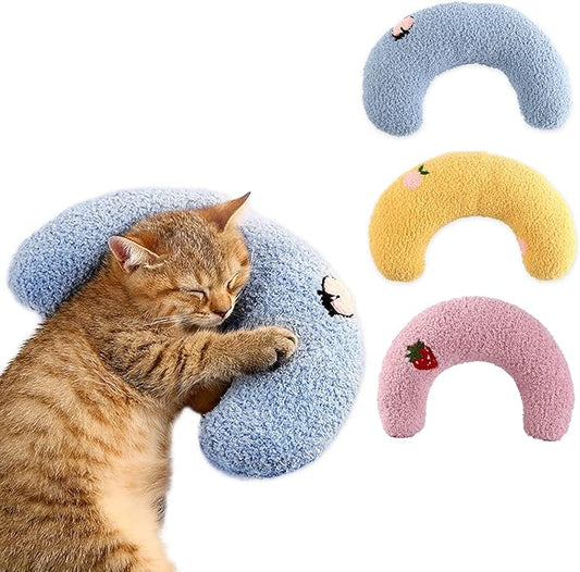 Dog Pillow Bed, Cat Calming Pillow, Dog Neck Pillow for Joint Relief Sleeping, Ultra Soft Half Donut Cuddler, Pillow Pet for Upper Spine Support, Doggy/Kitten Pillow Training Toy, 3Pack