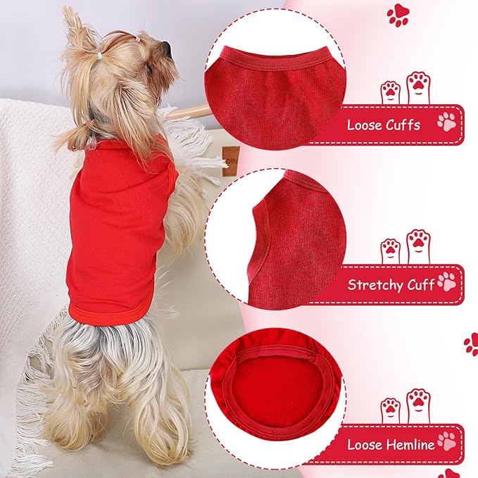 Dog Shirt Vest Clothes for Small Dogs Boy Girl Summer Solid Stretchy Puppy T-Shirts Soft Cool Breathable Lightweight Dog Sweatshirt Pet Cat Outfit