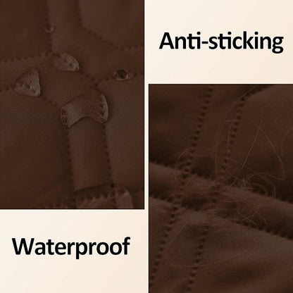 Waterproof Dog Bed Covers for Couch Protection Dog Pet Blanket Furniture Protector (52“X82”, Chocolate+Grey)