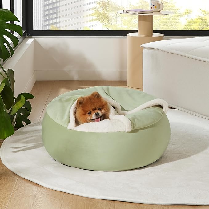 Lesure Small Dog Bed with Cover Cave 23"