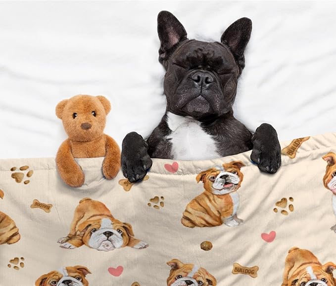 Cute Bulldog Dog Blanket Dog Blanket Gifts Super Soft Bulldog Blanket for Dog 40"x30" for