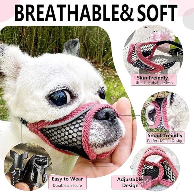 Dog Muzzle for Small Medium Dogs Breathable Adjustable