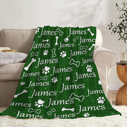 Personalized Dog Blankets Dog Paw Print Blanket Puppy Blanket 60"x50"