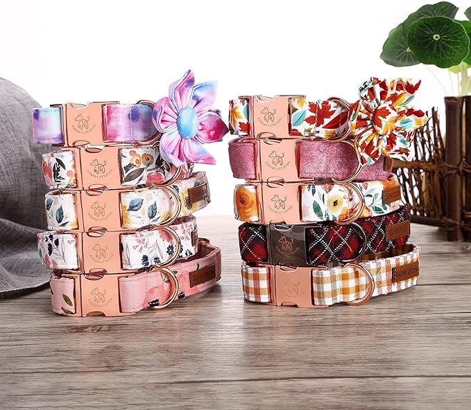 Elegant little tail Flower Dog Collar for Female or Male Dogs