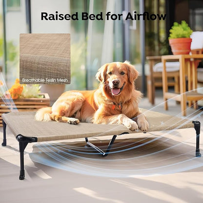 Veehoo Cooling Elevated Dog Bed + Waterproof Removable Pillow-Top Mat CWC2331B