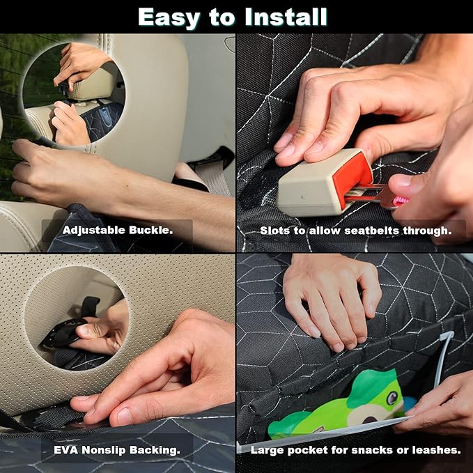 Dog Car Seat Covers for Back Seat 600D Heavy