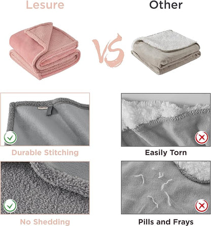 Lesure Waterproof Dog Blanket for Large Dogs 360GSM Wheat 200GSM Flannel 50x60