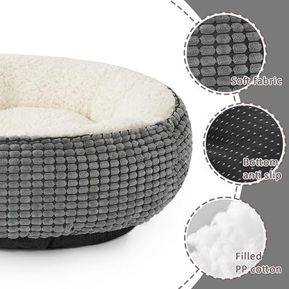 Love's cabin Round Donut Cat and Dog Cushion Bed 20in Pet