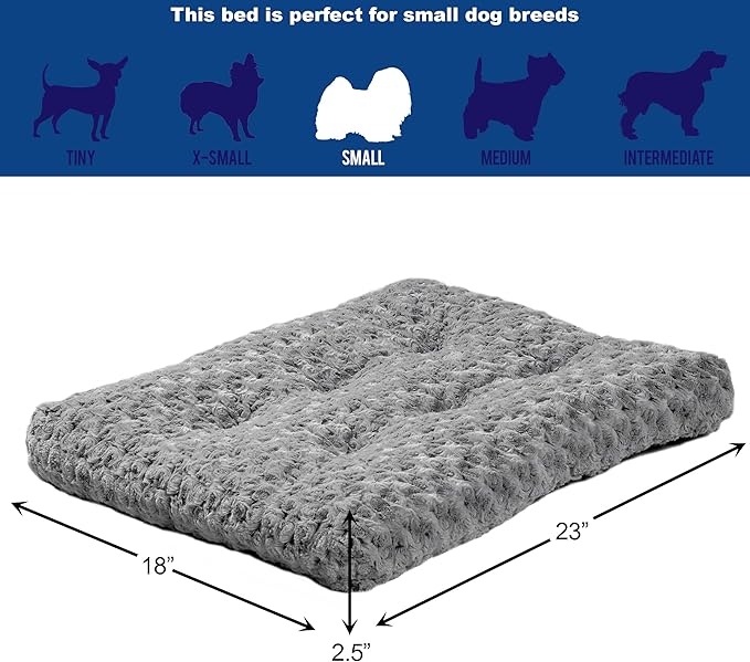 MidWest Homes for Pets Deluxe Dog Beds Super Plush Dog & Cat Beds Ideal for Dog Crates Machine Wash & Dryer Friendly 1-Year Warranty, 24-Inch