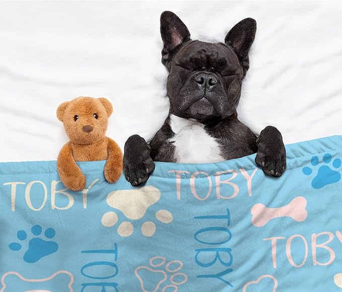 Personalized Dog Blankets Dog Paw Print Blanket Puppy Blanket 40"x30" for