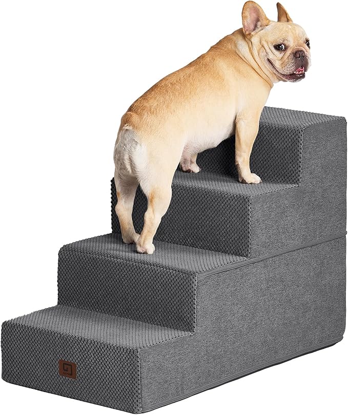 EHEYCIGA Dog Stairs for Bed 18”H 4-Step Extra