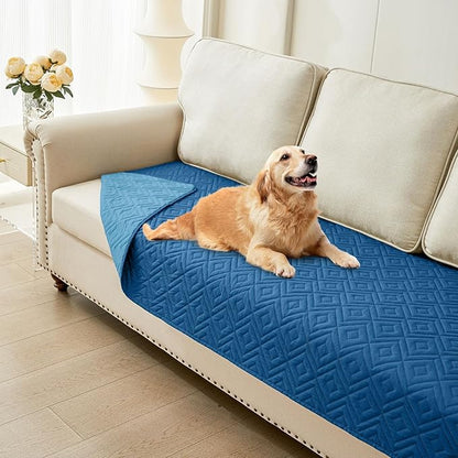 hyha Waterproof Dog Blanket, Soft Dog Bed Cover Pet Blankets, Waterproof Sofa Couch Cover for Dogs Washable, Reversible Pet Couch Covers for Sofa Furniture (30x70 Inch, Navy Blue/Blue)