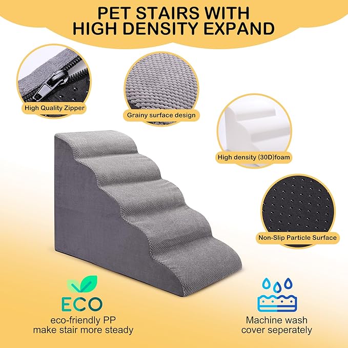 Dog Stairs for Bed 5-Step Dog 24" High