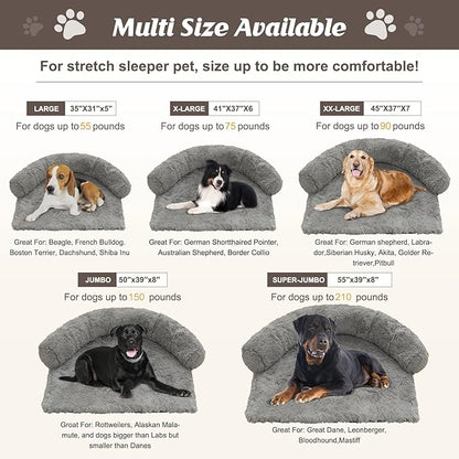 Syalife Shaggy Plush Calming Dog Couch Bed Pet Protector Cover(55"x43"x8", Light