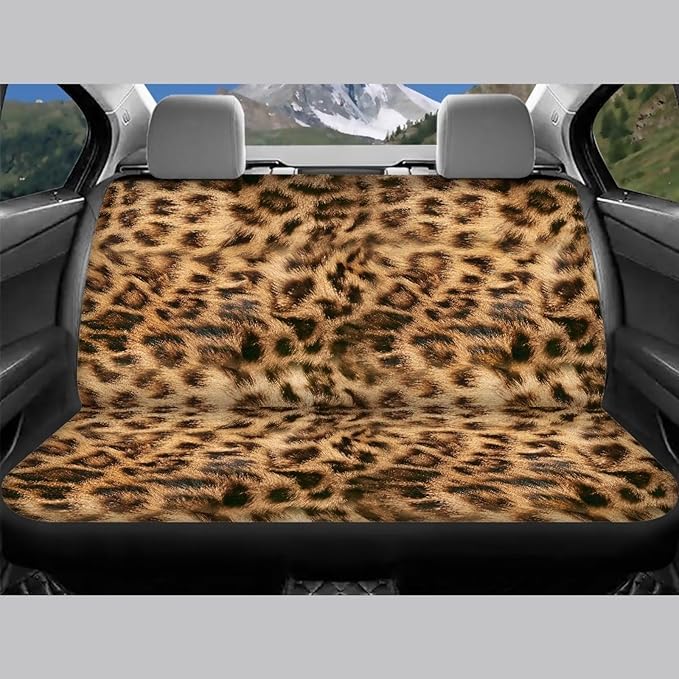 Leopard Print Front Back Seat Cover Cute Seat