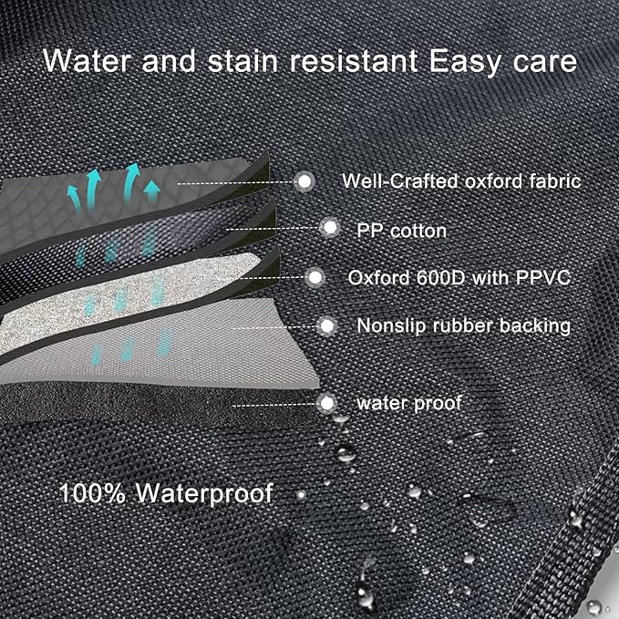 Ajxn Dog Back Seat Cover Protector Waterproof Scratchproof Pack-1 (Black)