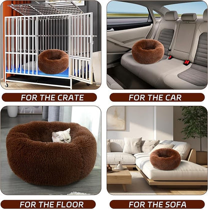 Calming Dog Bed for Cats and Small Dogs 19.7'')