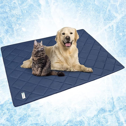 PetAmi Premium Cooling Dog Blanket 90x90, Navy